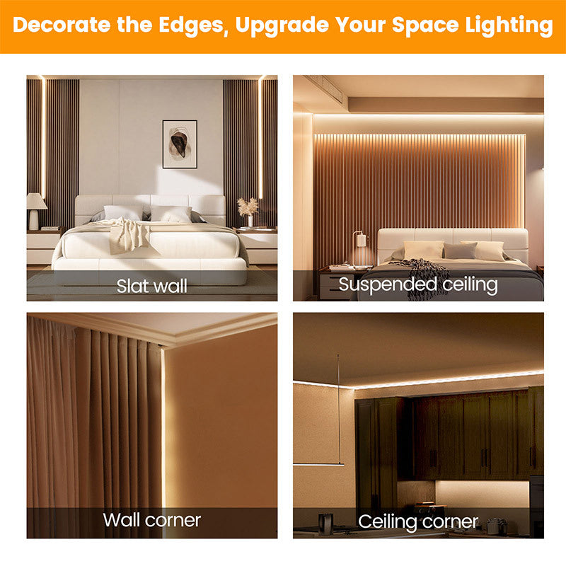 Load image into Gallery viewer, Muzata 10Pack Mud-in LED Drywall Channel with Milky White Cover, Single Edge Trimless Recessed for Ceiling Trim U132 WW