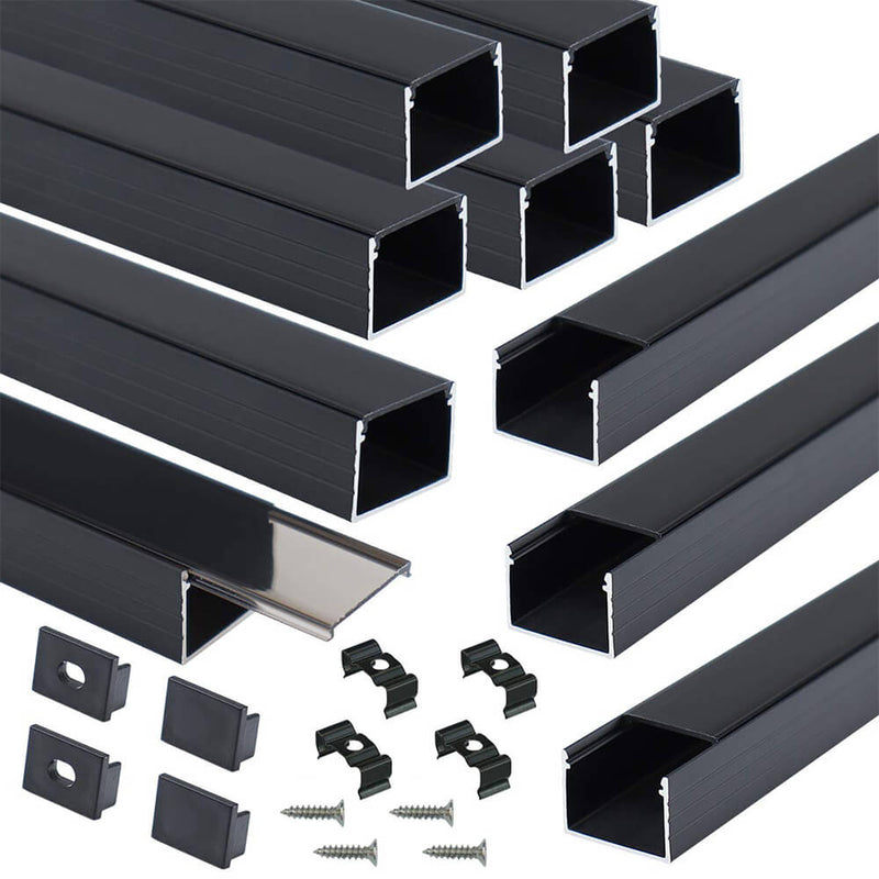 Load image into Gallery viewer, Muzata 10 Pack 6.6FT/2M Plus-Size LED Channel 18x13mm with Diffuser Cover U103