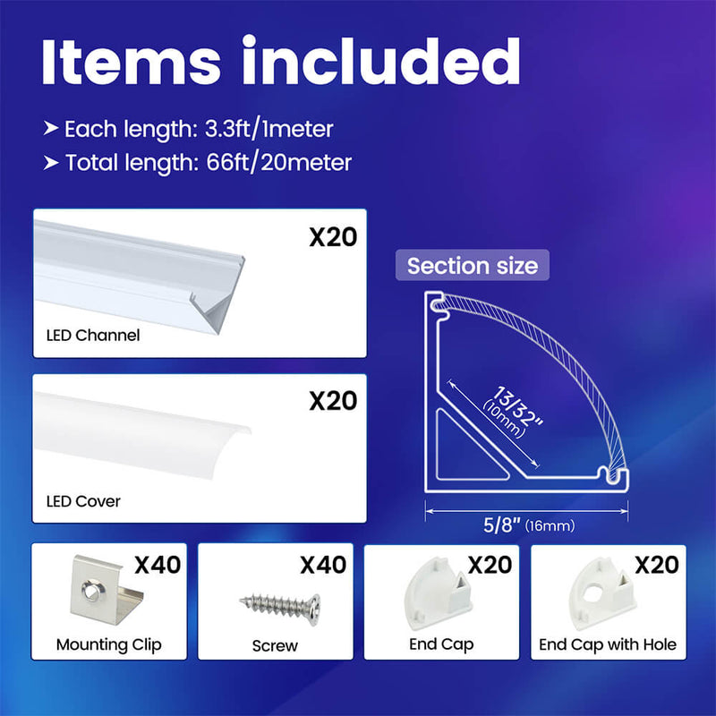 Load image into Gallery viewer, Muzata 3.3FT/1Meter V-shaped LED Silver Aluminum Channel System with Milky White Cover Lens V1SW WW
