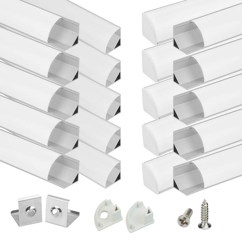 Load image into Gallery viewer, Muzata 3.3FT/1Meter V-shaped LED Silver Aluminum Channel System with Milky White Cover Lens V1SW WW