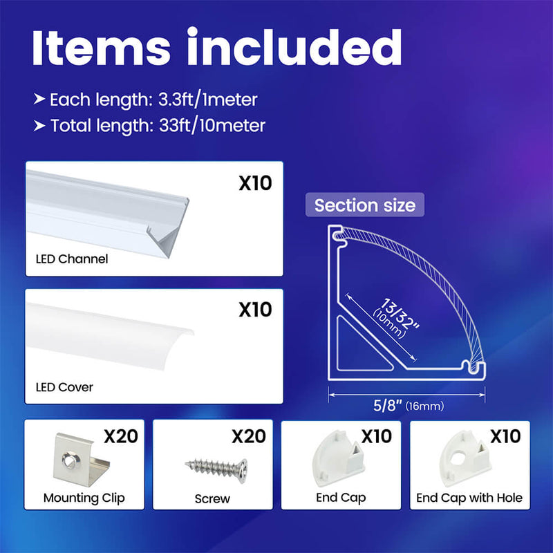 Load image into Gallery viewer, Muzata 3.3FT/1Meter V-shaped LED Silver Aluminum Channel System with Milky White Cover Lens V1SW WW