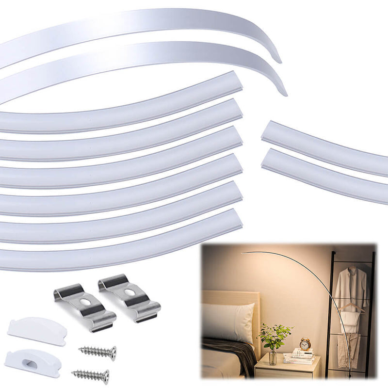 Load image into Gallery viewer, Muzata 3.3FT Flexible Silver LED Aluminum Channel with Milky White LED Cover Lens U106 WW