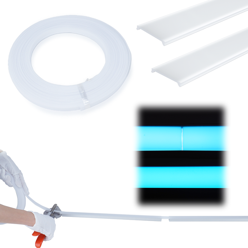 Load image into Gallery viewer, Muzata Continuous Milky White LED Cover Lens Frosted Tape Light Seamless for U102 U103 U Shape Aluminum LED Channel, LC22 WW