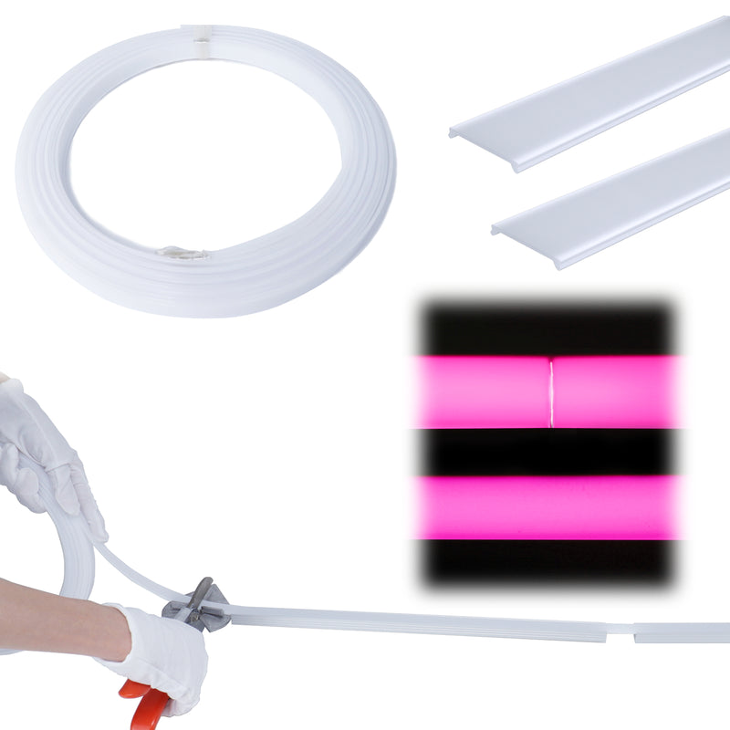 Load image into Gallery viewer, Muzata Continuous Milky White LED Cover Lens Frosted Tape Light Seamless for U102 U103 U Shape Aluminum LED Channel, LC22 WW