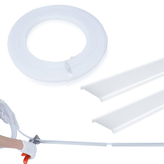 Muzata Continuous Milky White LED Cover Lens Frosted Tape Light Seamless for U102 U103 U Shape Aluminum LED Channel, LC22 WW