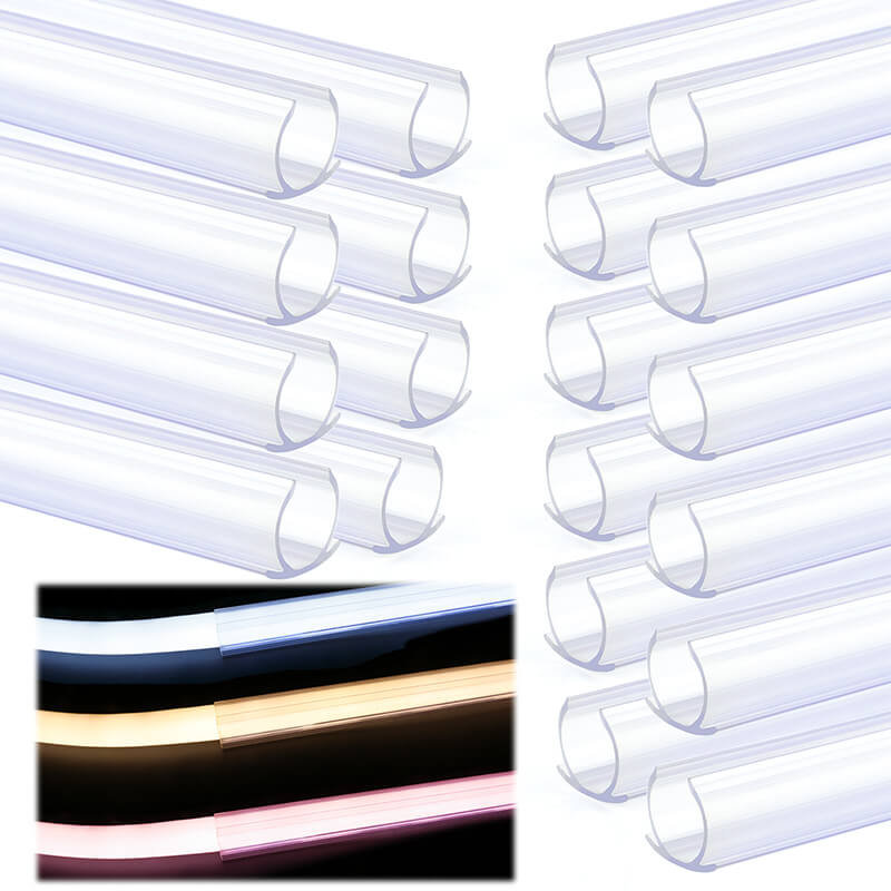 Load image into Gallery viewer, Muzata 3.3FT Clear PVC Plastic U Channel Rope Light Mounting Acc Holder C-Track for Flex LED Neon Rope U120