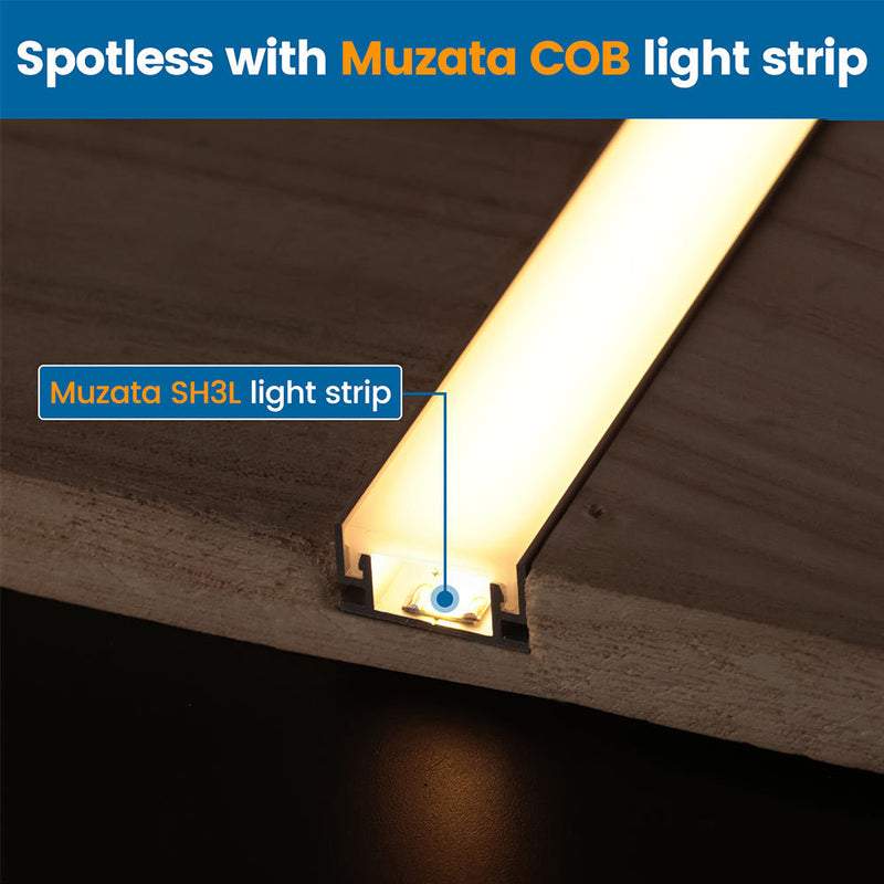 Load image into Gallery viewer, Muzata 5Pack 3.3Ft/1Meter Silver Ground Recessed Lighting LED Channel U Shape Aluminum Waterproof with Diffuser U125