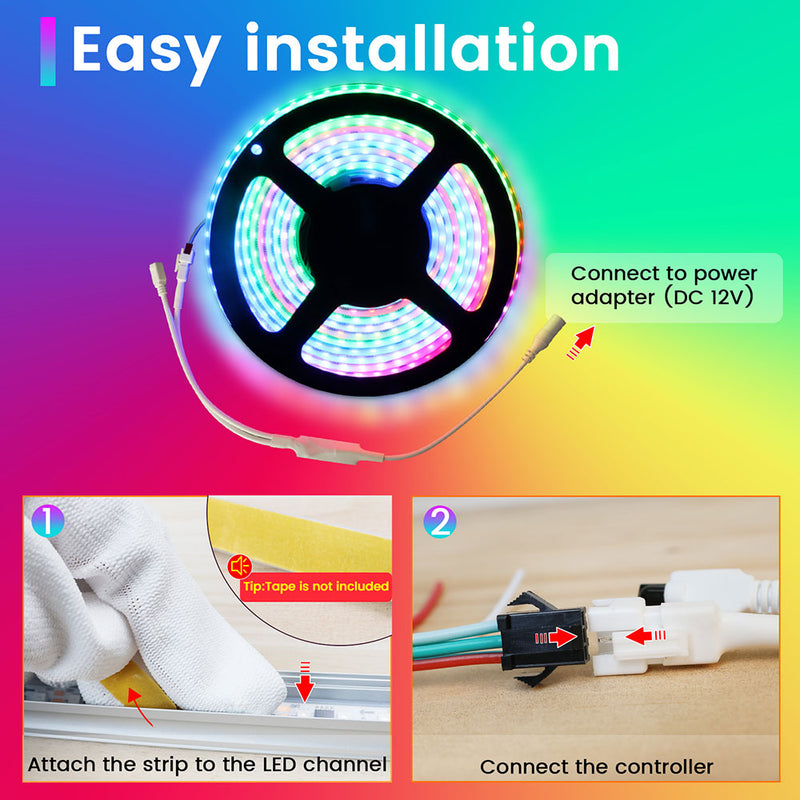 Load image into Gallery viewer, Muzata 16.4Ft IP65 Waterproof LED Strip Light 12VDC High-Intensity 96LEDs/M AC1T