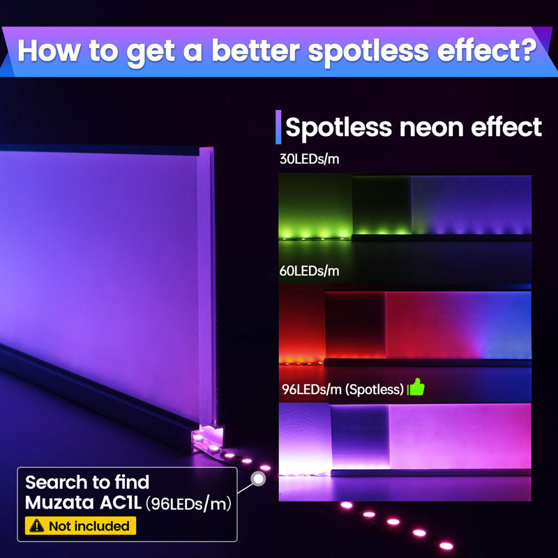 Load image into Gallery viewer, Muzata LED Neon Skirting Board 4ft Spotless Aluminum LED Channel Skirt Board LC31