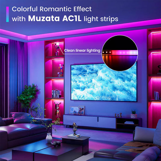 Muzata 6.6FT/2M Silver LED Aluminum Channel System with Milky White Cover U1SW WW
