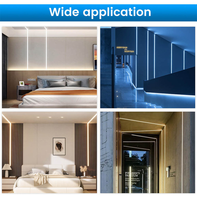 Load image into Gallery viewer, Muzata 3.3ft Plaster-In LED Channel For Modern Recessed Lighting U117 WW