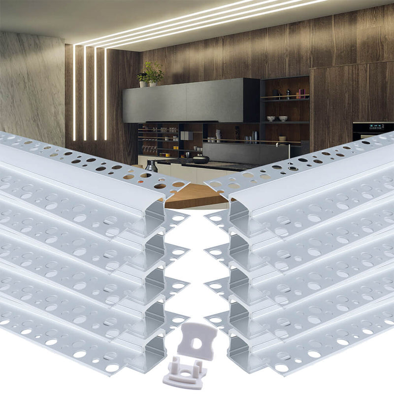 Load image into Gallery viewer, Muzata 3.3ft Plaster-In LED Channel For Modern Recessed Lighting U117 WW