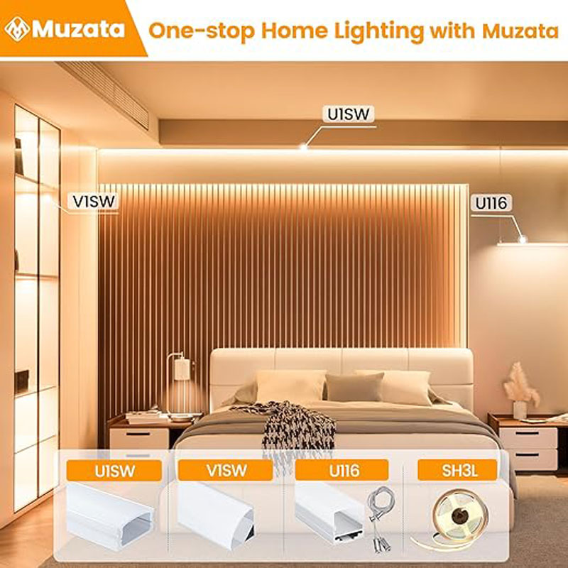 Load image into Gallery viewer, Muzata 50Pack 3.3FT/1M LED Channel with Milky White Cover Lens U1SW WW