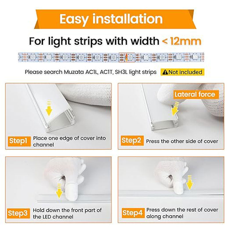 Load image into Gallery viewer, Muzata 50Pack 3.3FT/1M LED Channel with Milky White Cover Lens U1SW WW