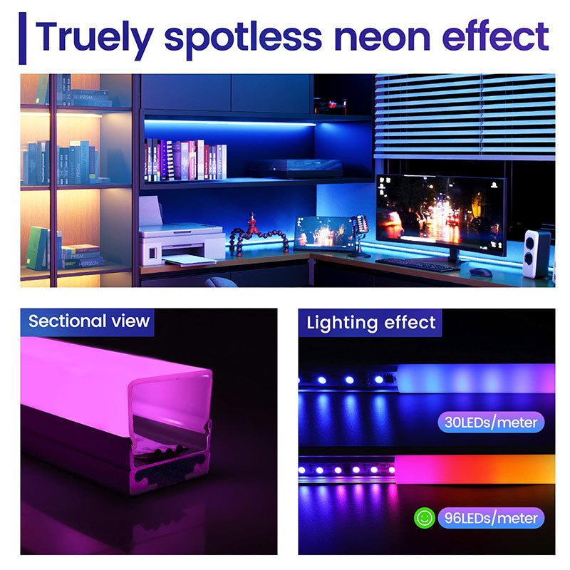 Load image into Gallery viewer, Muzata 5Pack 3.3FT/1M Spotless Black LED Channel with Frosted Diffuser Cover 17mm Super Wide Aluminum Profile Track U116 BW