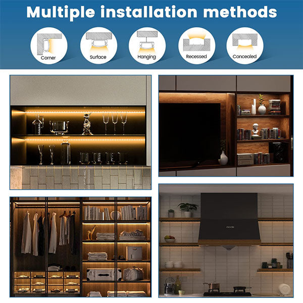 Load image into Gallery viewer, Muzata Black LED Channel System with Transparent Smoky Black Cover Lens for Strip Tape Light U1SW BB