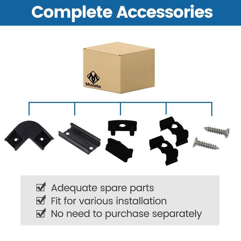 Load image into Gallery viewer, Muzata LED Channel Corner Connector Kit L-Shape for U1SW, U1SW Series LED Aluminum Channel System LC23