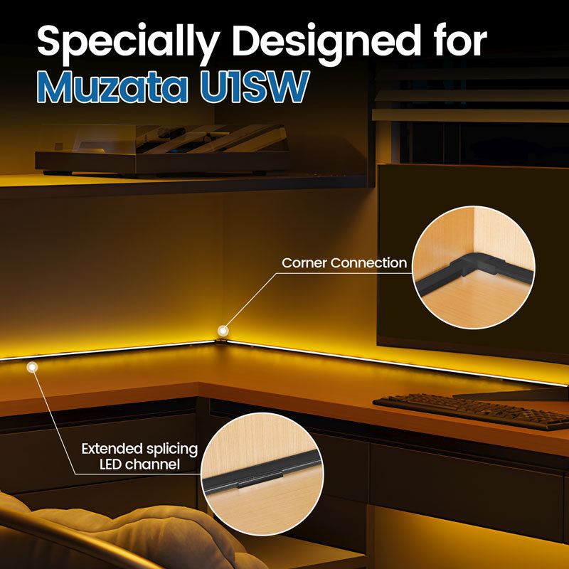 Load image into Gallery viewer, Muzata LED Channel Corner Connector Kit L-Shape for U1SW, U1SW Series LED Aluminum Channel System LC23