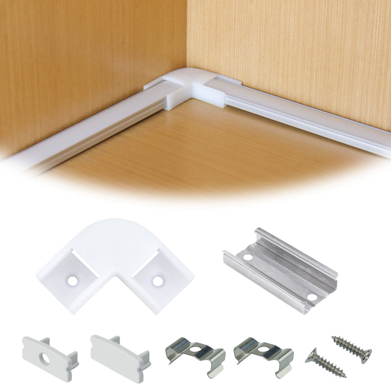 Load image into Gallery viewer, Muzata LED Channel Corner Connector Kit L-Shape for U1SW, U1SW Series LED Aluminum Channel System LC23