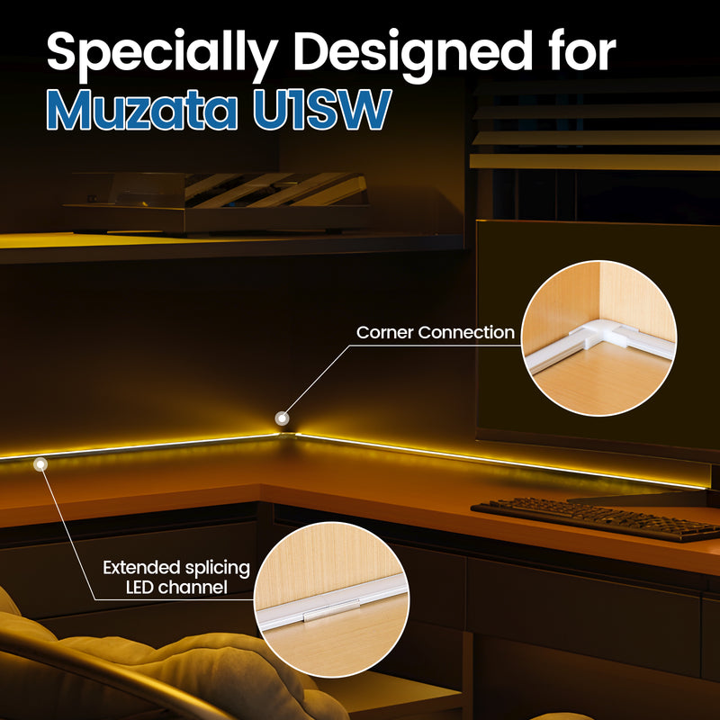Load image into Gallery viewer, Muzata LED Channel Corner Connector Kit L-Shape for U1SW, U1SW Series LED Aluminum Channel System LC23