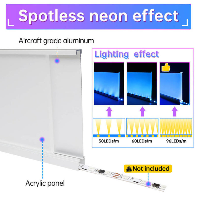 Load image into Gallery viewer, Muzata LED Neon Skirting Board 4ft Spotless Aluminum LED Channel Skirt Board LC31