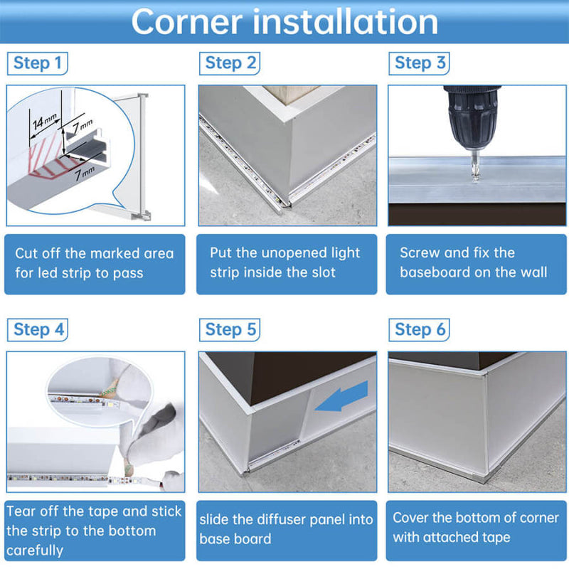 Load image into Gallery viewer, Muzata LED Neon Skirting Board 4ft Spotless Aluminum LED Channel Skirt Board LC31