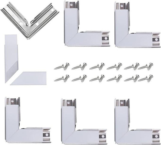 Muzata Led Channel 90 Degree Corner Connectors L-Shape Adaptor for U1SW U-Shape Aluminum Channel, 90 Degree LCC1 WW C1, LA1 LC1