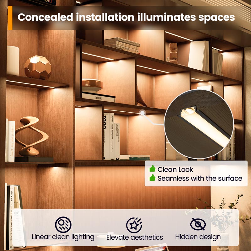 Load image into Gallery viewer, Muzata Recessed LED Lighting Aluminum Channel with Milky White Cover U127