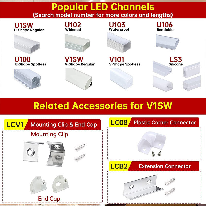 Load image into Gallery viewer, Muzata V-Shape LED Channel Extension Connectors for V1SW Aluminum LED Channel LCB2