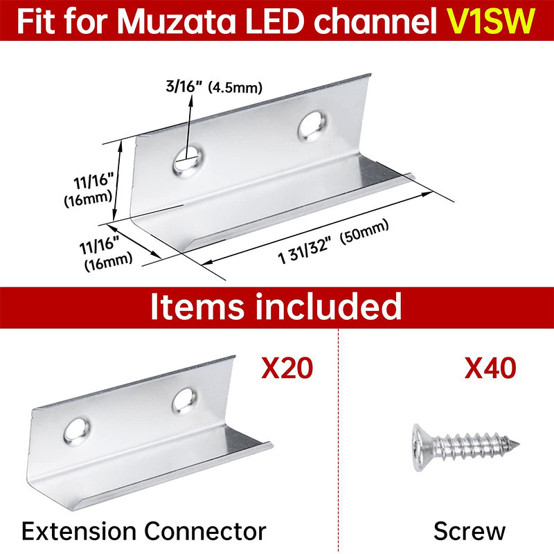 Load image into Gallery viewer, Muzata V-Shape LED Channel Extension Connectors for V1SW Aluminum LED Channel LCB2