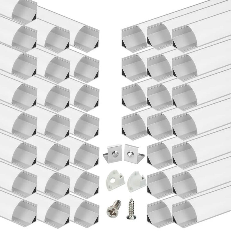 Load image into Gallery viewer, Muzata 3.3FT/1Meter V-Shaped LED Aluminum Channel with Milky White Cover Lens for Light Strip V1SW WW
