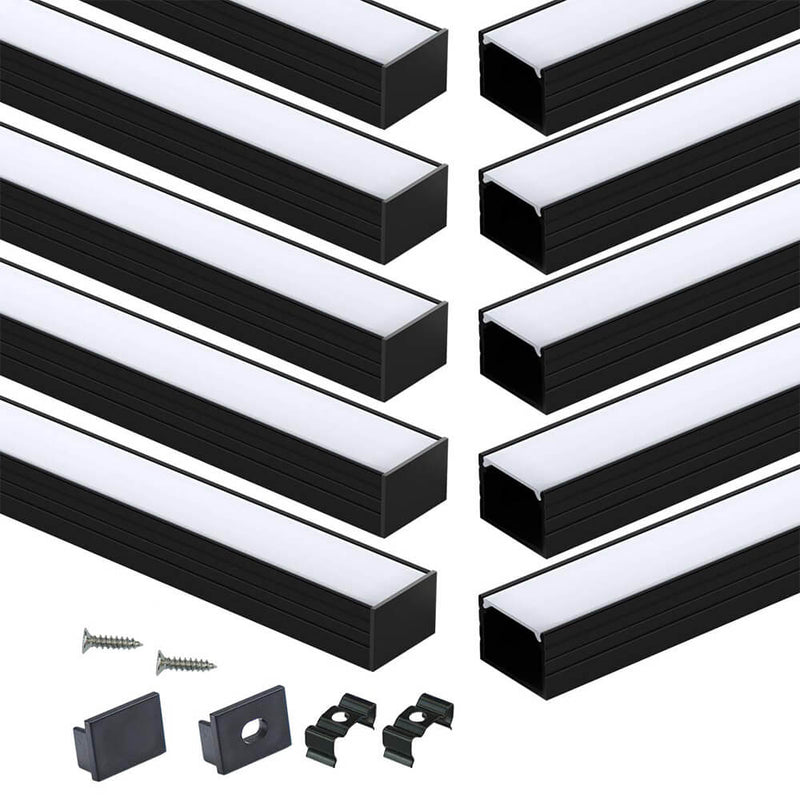 Load image into Gallery viewer, Muzata 10 Pack 6.6FT/2M Plus-Size LED Channel 18x13mm with Diffuser Cover U103