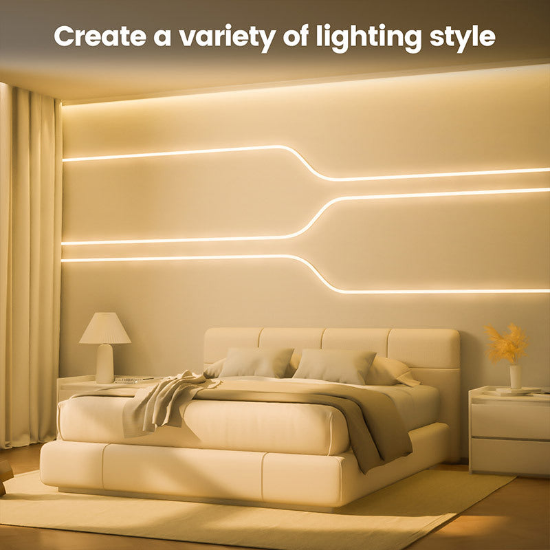 Load image into Gallery viewer, Muzata 16.5FT/5Meter Plus-size Recessed Silicone LED Channel System, Spotless Flexible Tube with Milky White Cover, Wider Track (LED Strip Lights No Need to Pass Through LED Channel) USC7