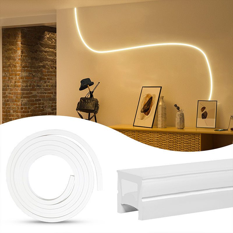 Load image into Gallery viewer, Muzata 16.5FT/5Meter Plus-size Recessed Silicone LED Channel System, Spotless Flexible Tube with Milky White Cover, Wider Track (LED Strip Lights No Need to Pass Through LED Channel) USC7