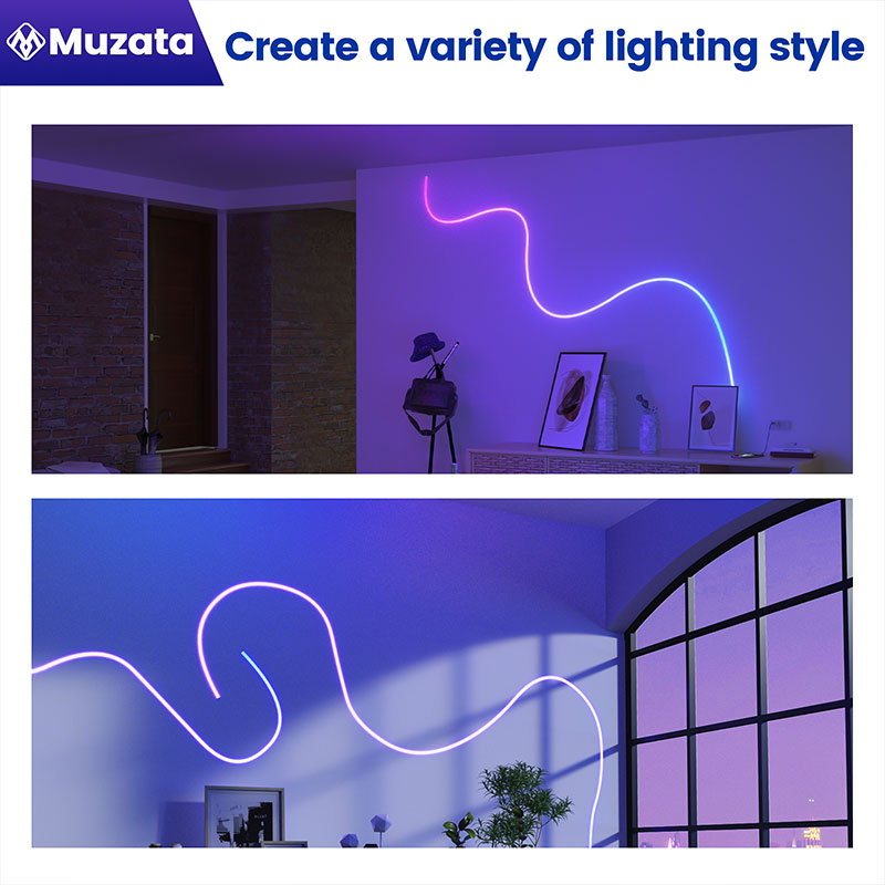 Load image into Gallery viewer, Muzata 16.4ft/5Meter Recessed Linear Lighting Silicone LED Channel Flexible Tube with Black Cover USC6