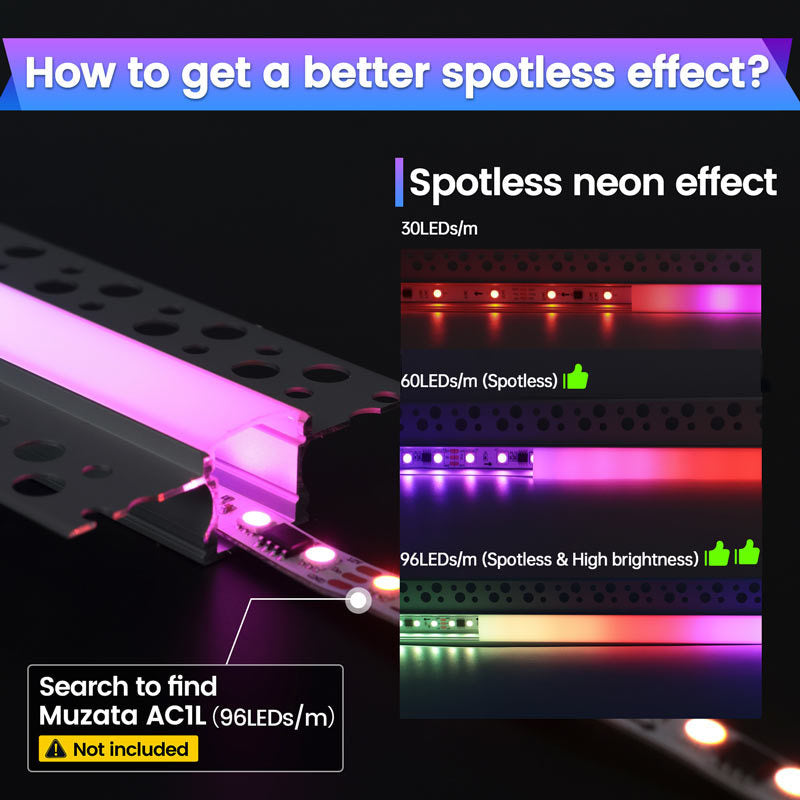 Load image into Gallery viewer, Muzata 3.3ft Plaster-In LED Channel For Modern Recessed Lighting U117 WW