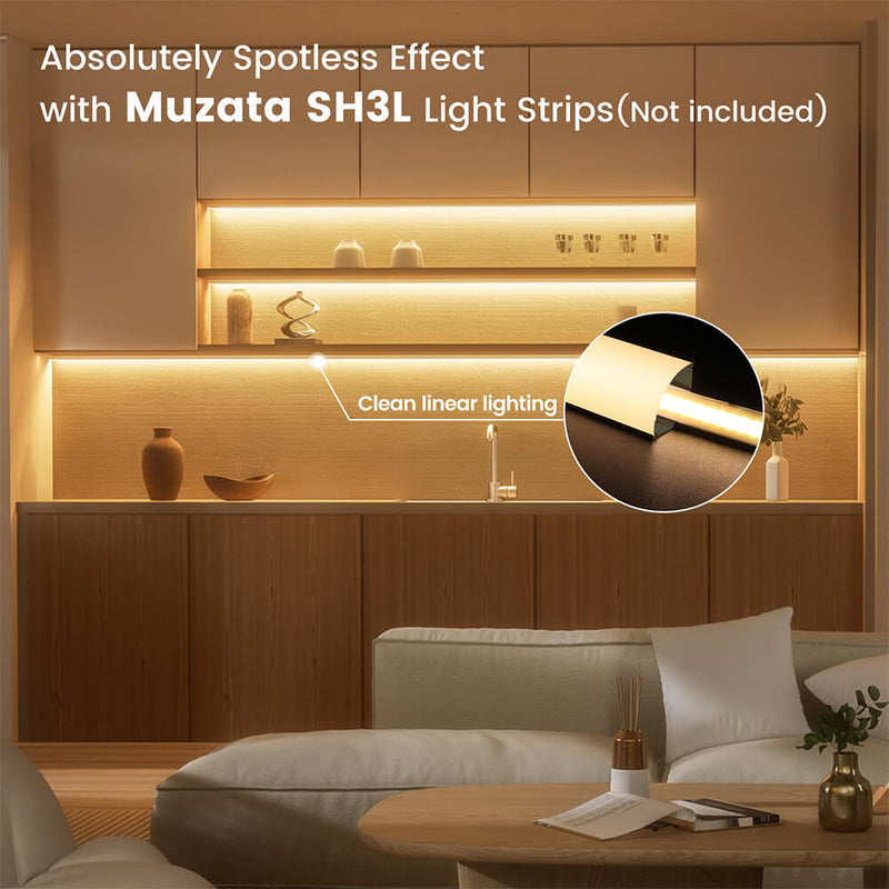 Load image into Gallery viewer, Muzata 3.3FT/1M V-Shape Black LED Aluminum Channel with Milky White Cover Lens, Aluminum Extrusion Profile Housing Track for LED Strip Lights V1SW BW