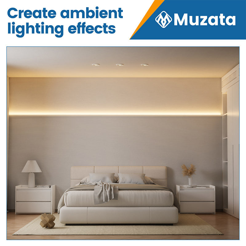 Load image into Gallery viewer, Muzata 5Pack 3.3Ft /1M Plaster-in LED Channel Decorative Wall Lights with Spotless Milky White Diffuser U130 HW