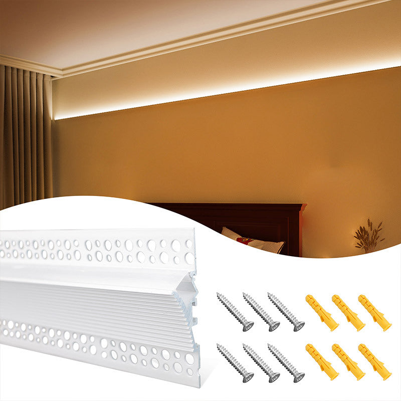 Load image into Gallery viewer, Muzata 5Pack 3.3Ft /1M Plaster-in LED Channel Decorative Wall Lights with Spotless Milky White Diffuser U130 HW