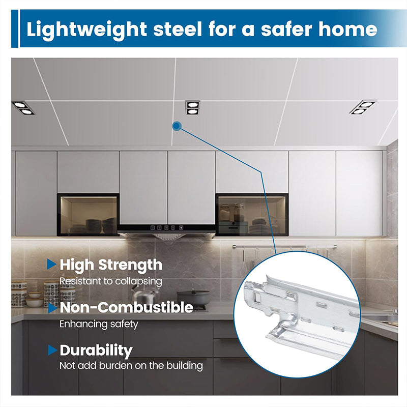 Load image into Gallery viewer, Muzata 30Pack White Galvanized Steel Cross Tee Drop Ceiling Kit Easy Installation for 2x2 Ceiling Grid System 23.62” x 1.02” x 0.94” TT10