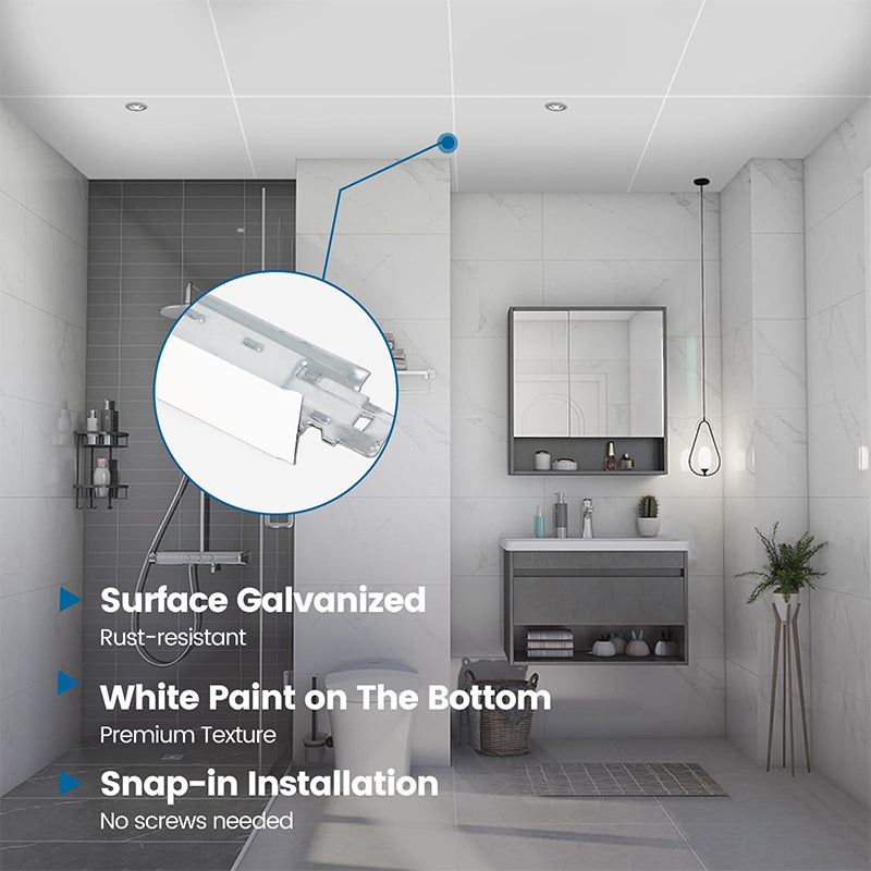 Load image into Gallery viewer, Muzata 30Pack White Galvanized Steel Cross Tee Drop Ceiling Kit Easy Installation for 2x2 Ceiling Grid System 23.62” x 1.02” x 0.94” TT10