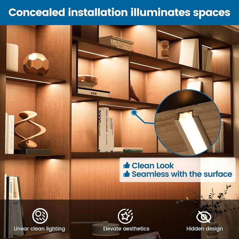 Load image into Gallery viewer, Muzata Recessed LED Lighting Aluminum Channel with Milky White Cover U127