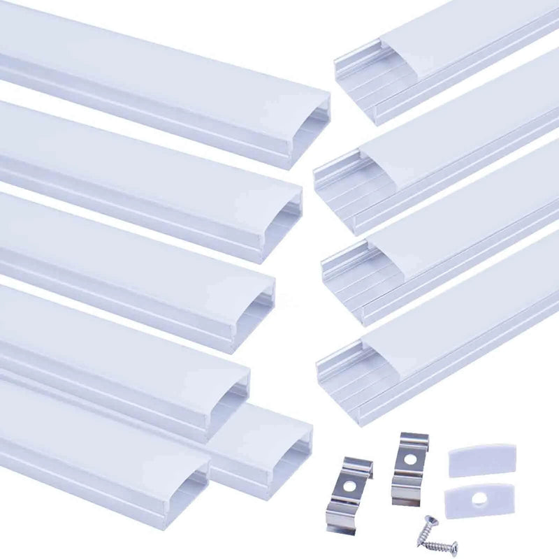 Load image into Gallery viewer, Muzata Double Row LED Channel with Milky White Cover, Silver Wide Aluminum for Waterproof Tape Strip Light Philips Hue Plus U105 1M WW, LU2 LP1 LD1