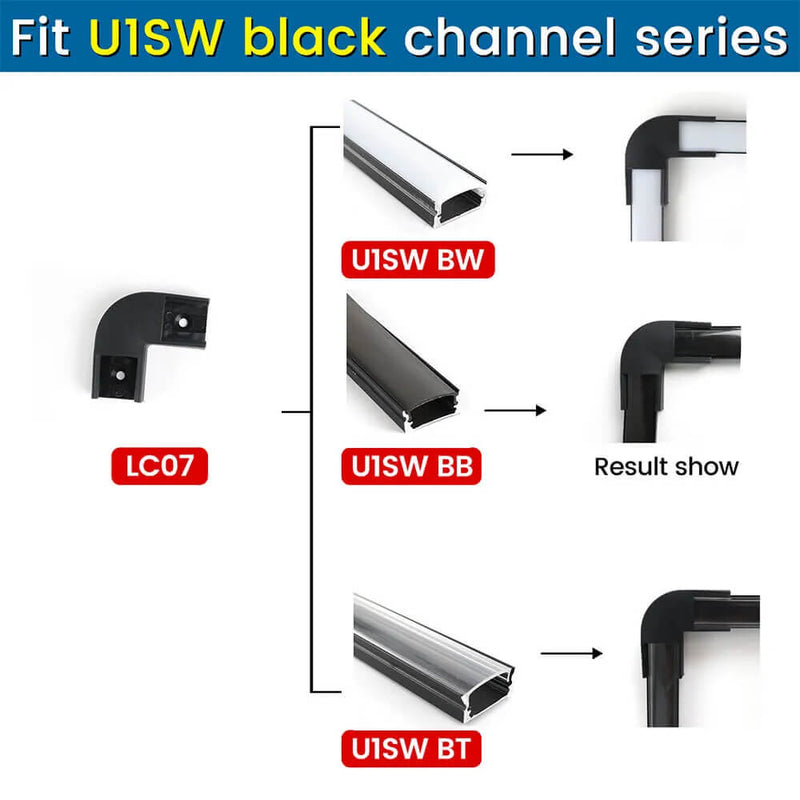 Load image into Gallery viewer, Muzata 8 Pack LED Channel Corner Connector Kit L-Shape for U1SW LC07