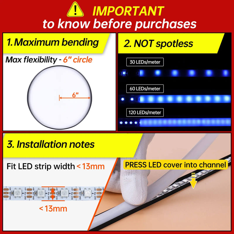 Load image into Gallery viewer, Muzata 3.3FT/1M Flexible Black LED Channel with Milky White LED Diffuser Cover Bendable Aluminum Track U106 BW