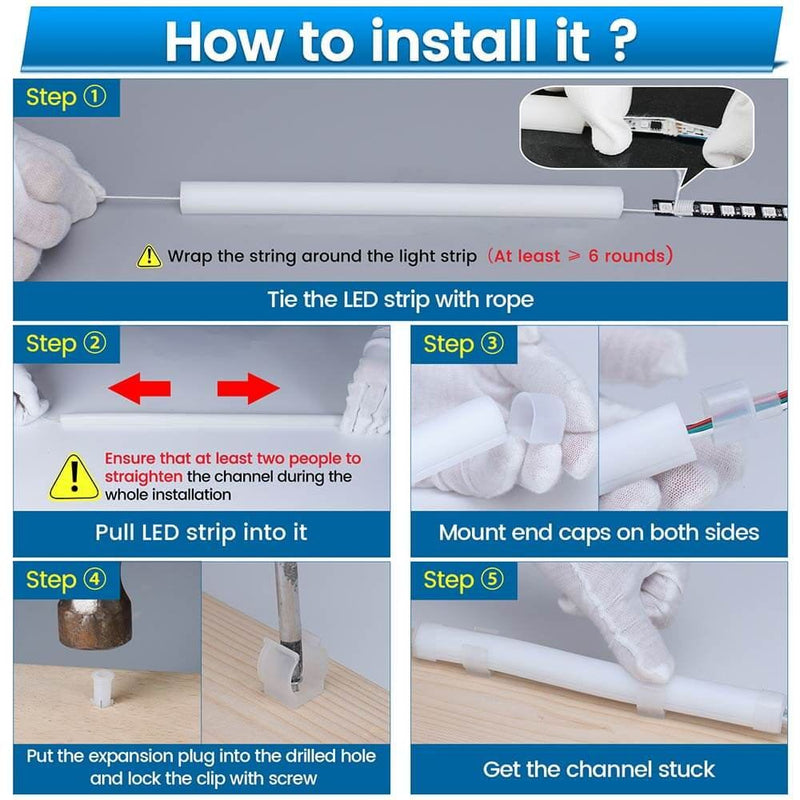 Load image into Gallery viewer, Muzata 16.5Ft/5M Silicone LED Channel System Flexible Tube USC2