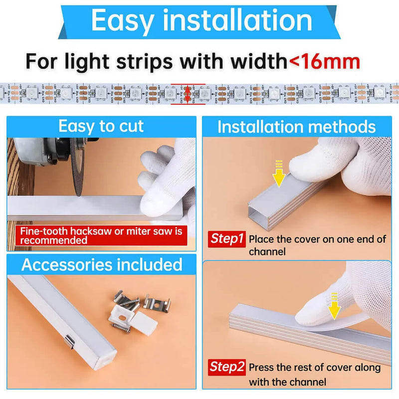 Load image into Gallery viewer, Muzata 3.3FT/1M Plus-Size LED Channel System for Waterproof Silver LED Strip Channel 18x13mm Spotless Milky White Cover U103 WW
