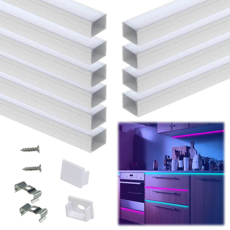 Load image into Gallery viewer, Muzata 3.3FT/1M Plus-Size LED Channel System for Waterproof Silver LED Strip Channel 18x13mm Spotless Milky White Cover U103 WW