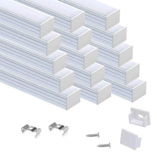 Muzata 3.3FT/1M Plus-Size LED Channel System for Waterproof Silver LED Strip Channel 18x13mm Spotless Milky White Cover U103 WW