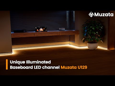 Load and play video in Gallery viewer, Muzata 5pack Spotless Effect Floor Recessed Baseboard LED Lighting Aluminum Channel System U129